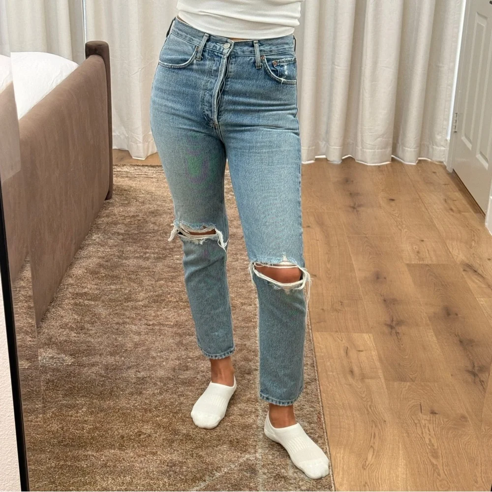 Agolde - Riley High Rise Straight Jeans - Picture 2 of 7
